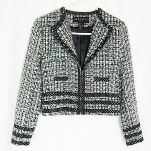 Silkland Tweed & Polka Dot Waist Jacket 2 Petite